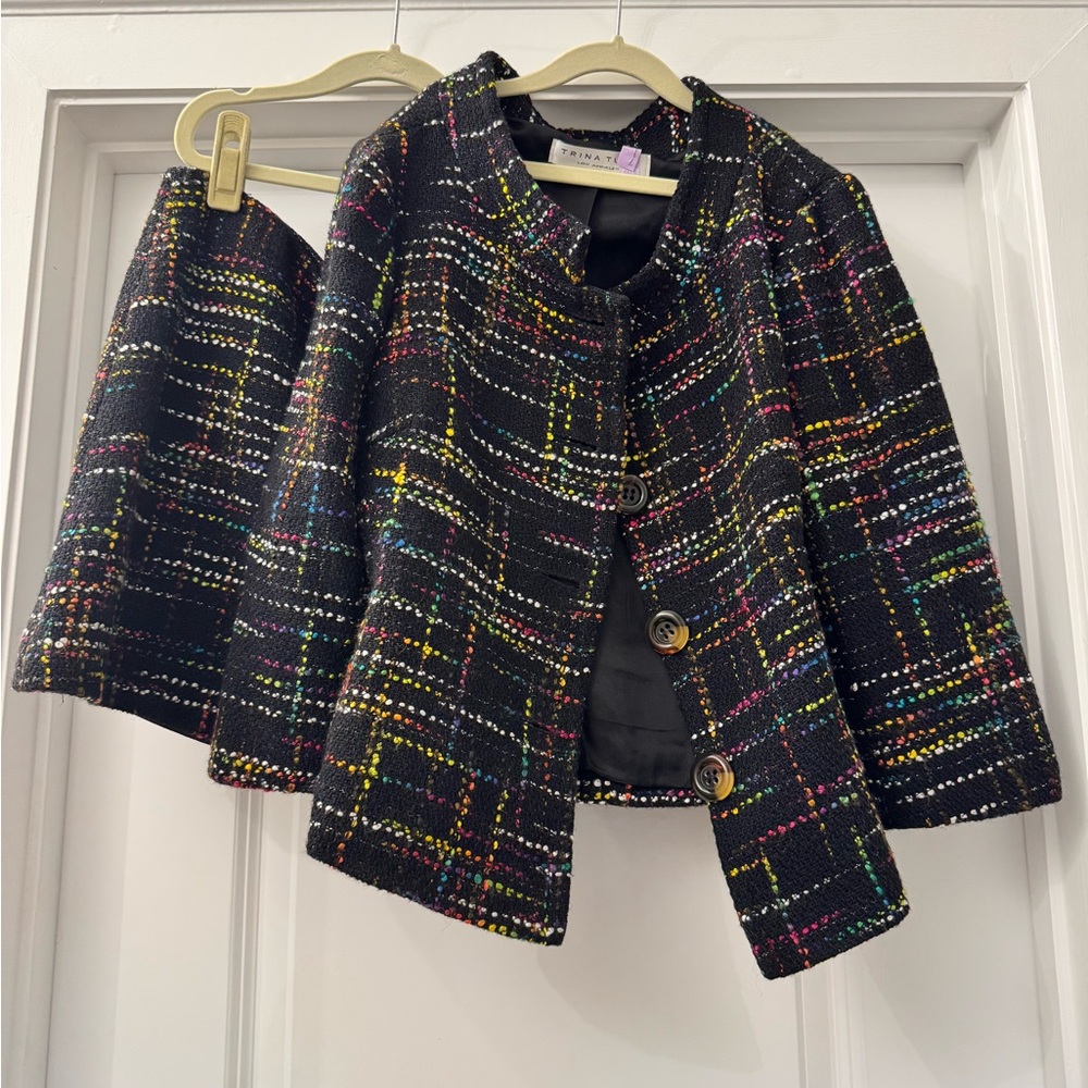 Colorful Trina Turk Tweed Women’s Jacket and Skirt Set